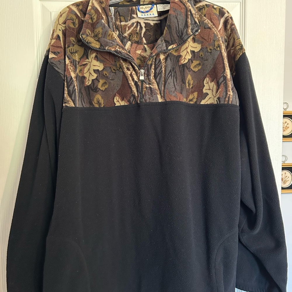 Vintage Camo and Black Fleece Pullover